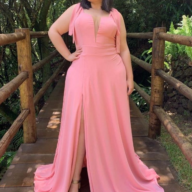 Vestido para madrinha rosa clearance chá