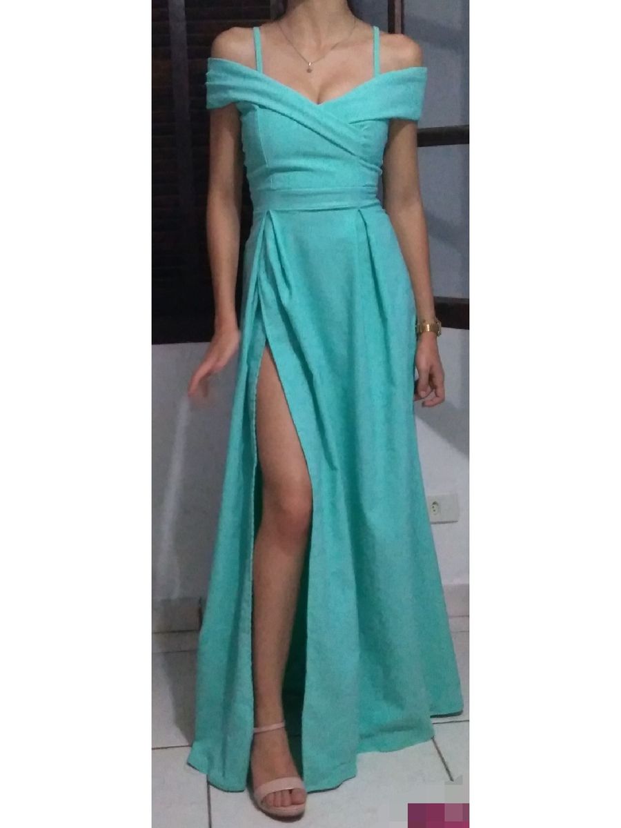 vestido de madrinha verde tiffany