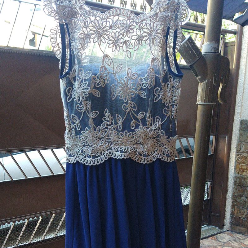 Vestido mae da noiva best sale azul marinho