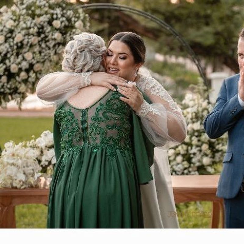 Vestido Mãe de Noiva/Noivo/Madrinha/Festa Bordado em