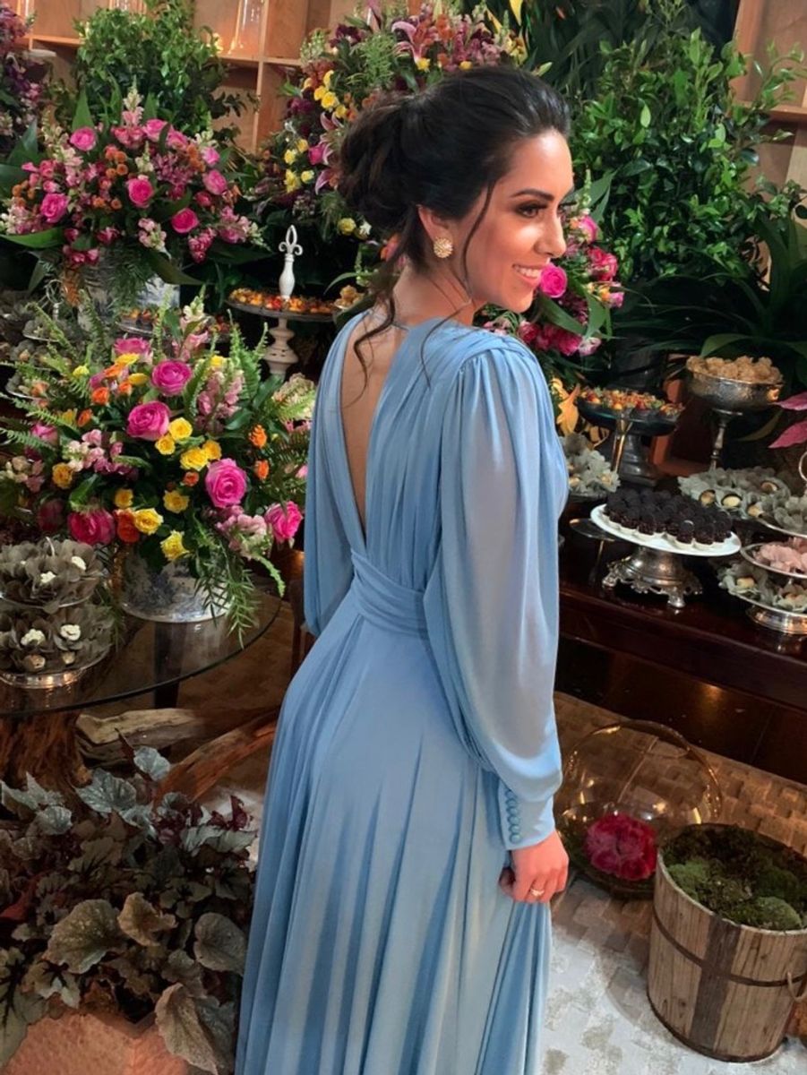 vestido manga removivel