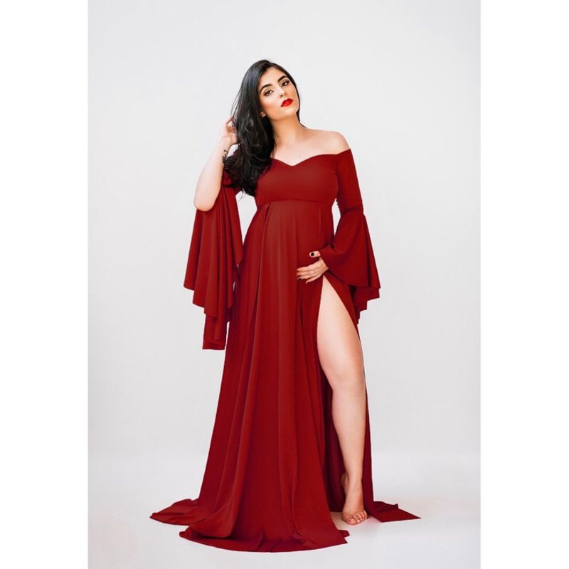 Vestido marsala para store gestante