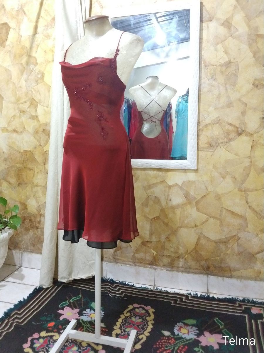 Vestido marsala com dourado 2024 curto