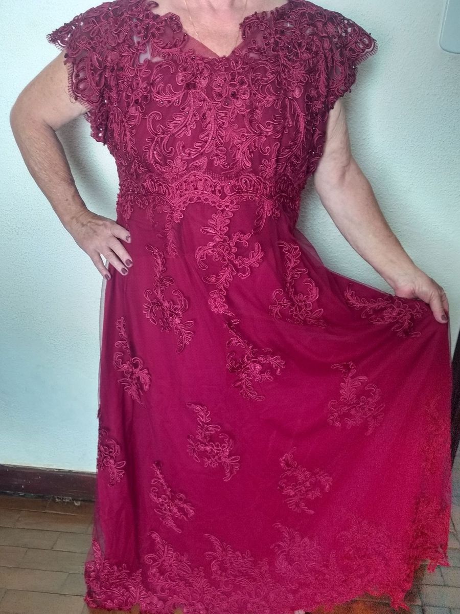 vestido organza e renda