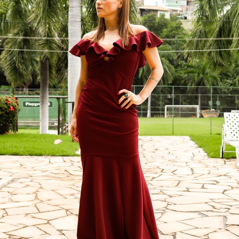 Vestido marsala hot sale a venda