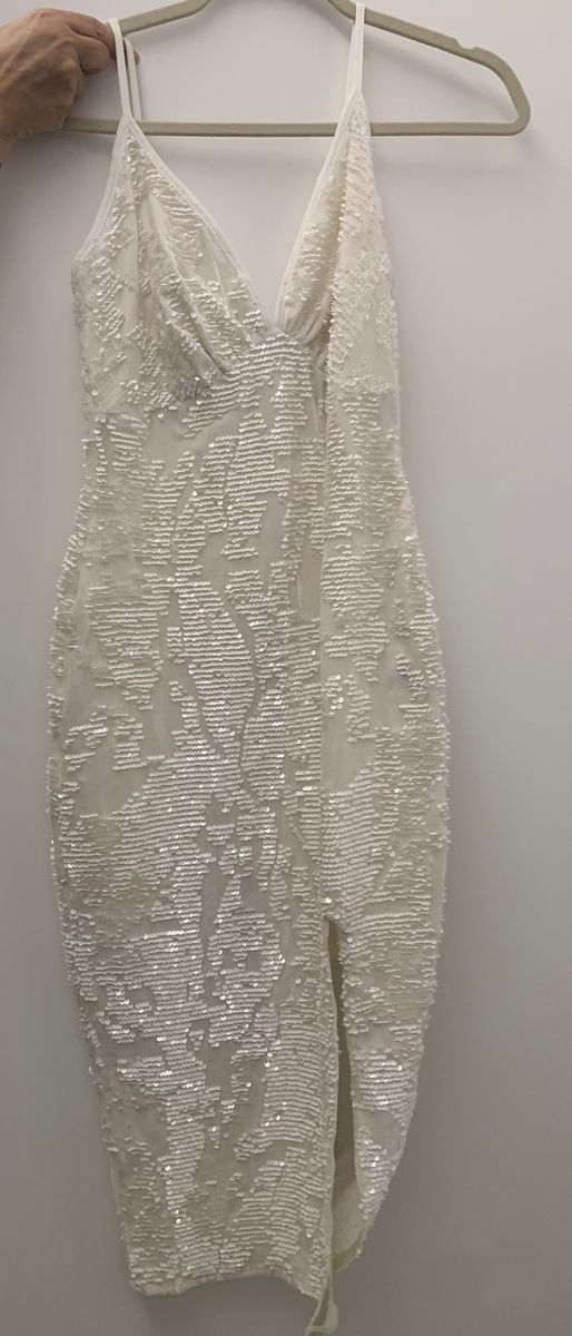 Vestido Mid Branco com Paete Zen Nunca Usado 69247439 enjoei