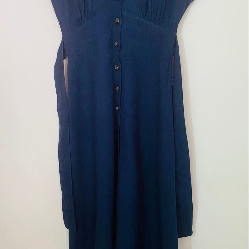 Vestido Mídi Azul Marinho Renner Usado 87196316 enjoei