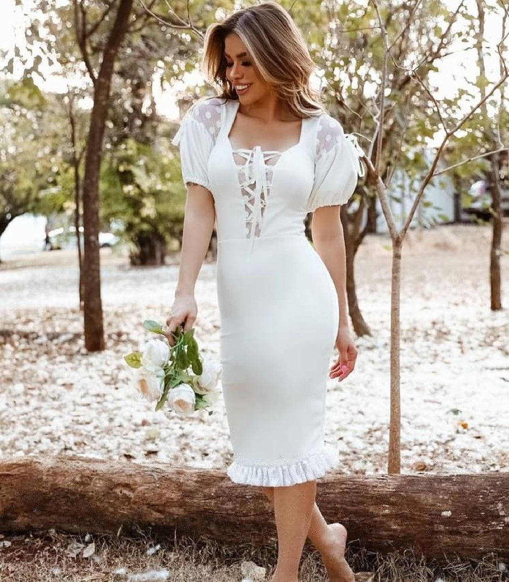 vestido off white casamento civil