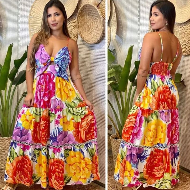 Vestido midi sale maxi chita farm