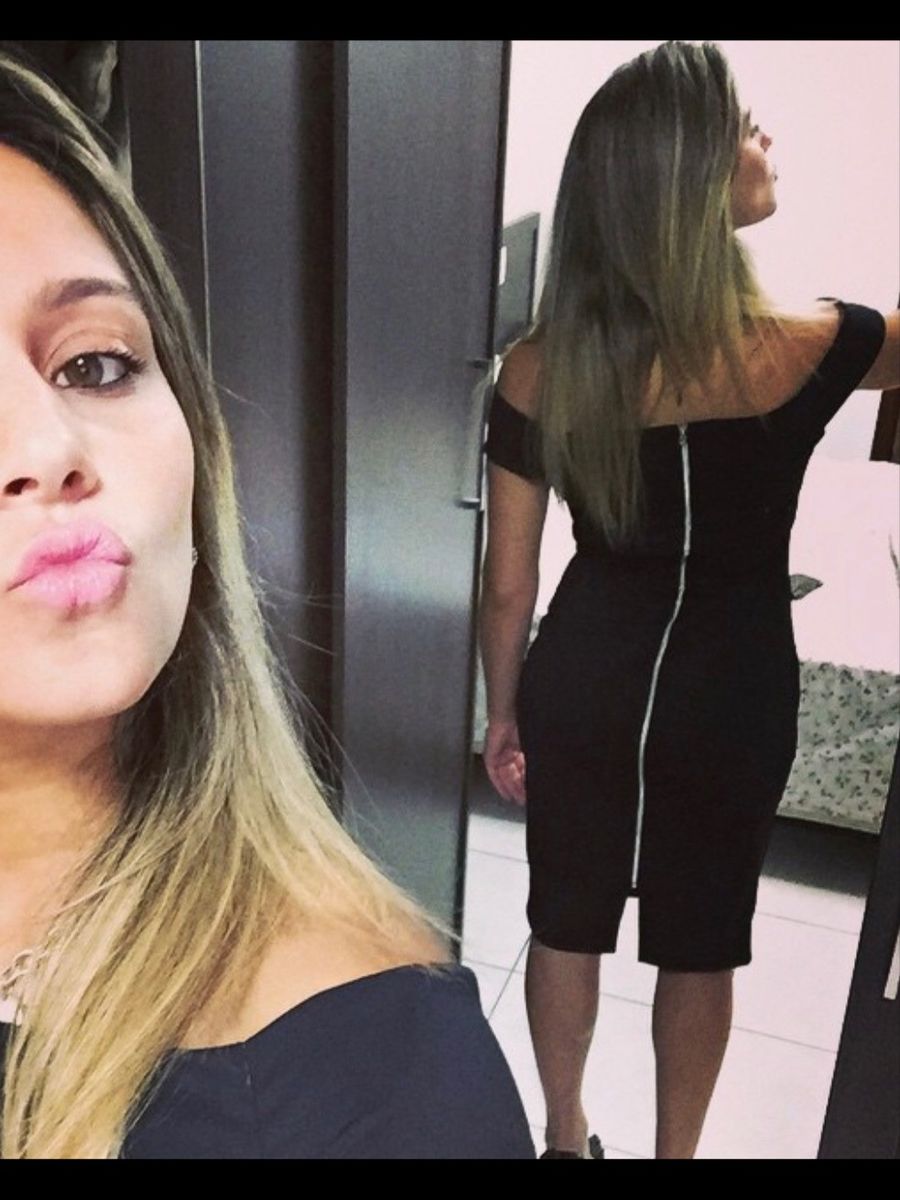 vestido preto com ziper atras
