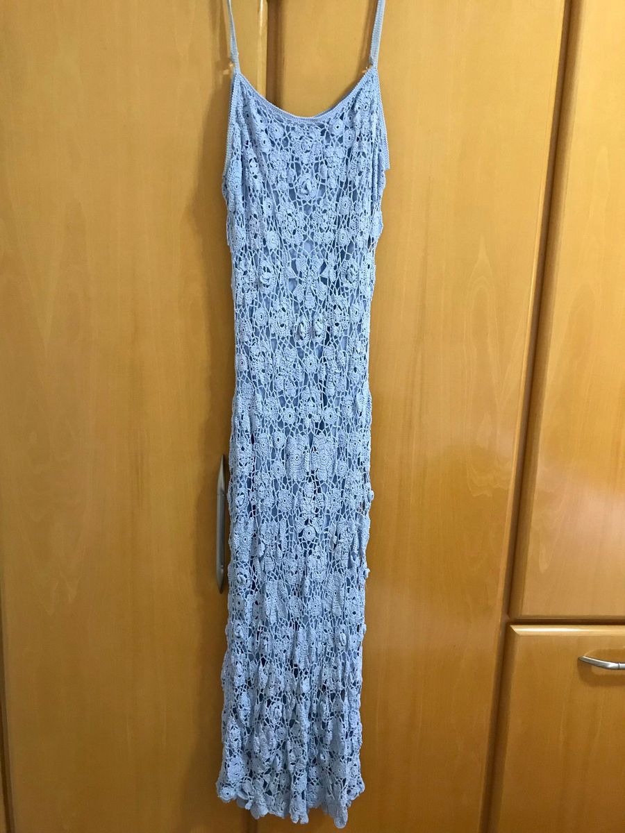 vestido midi croche