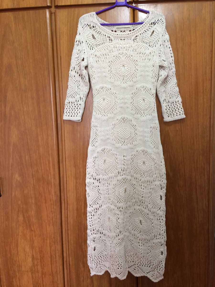 vestido croche midi