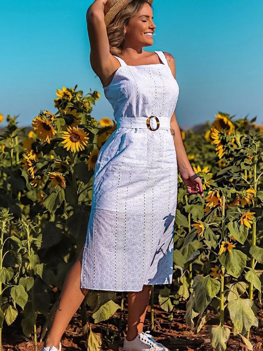 vestido midi lese branco