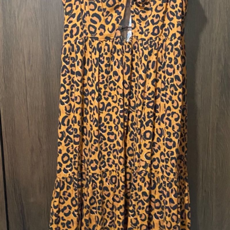 Vestido Midi de Onça Vestido Feminino Renner Usado 94313648 enjoei
