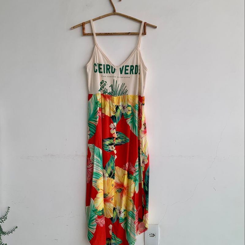 Vestido Midi Estampado Cheiro Verde Farm Vestido Feminino Farm