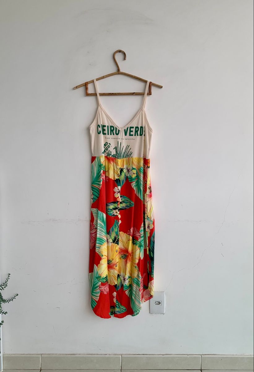 Vestido Midi Estampado Cheiro Verde Farm Vestido Feminino