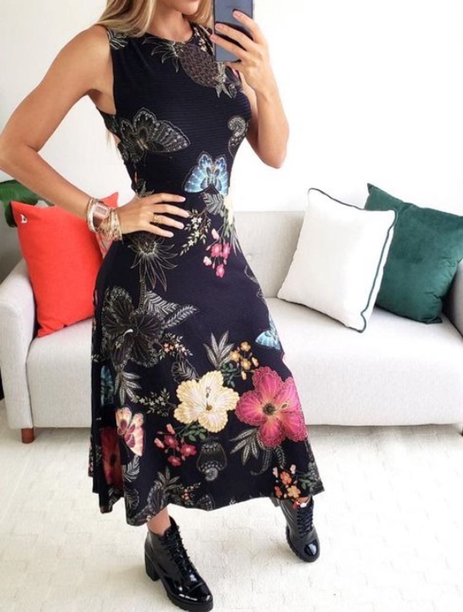 vestido flor de luz farm