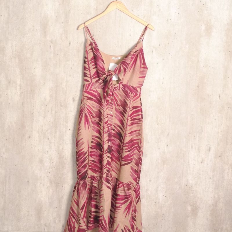 Vestido Midi Folhas La Chocolê La Chocolê Usado 111700542 enjoei