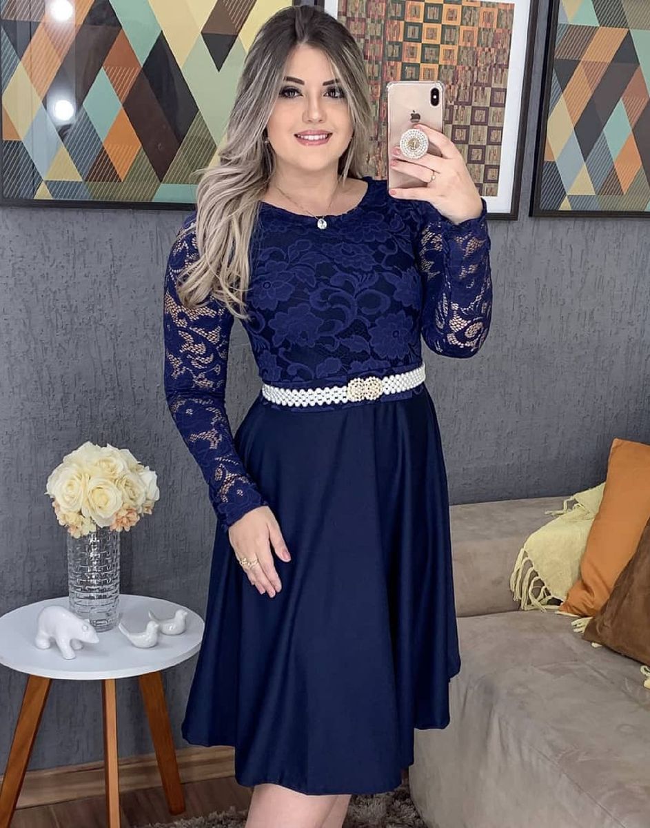 Vestido Midi Godê Renda Moda Evangélica, Vestido de Festa Feminino  Sucasart Nunca Usado 43264276