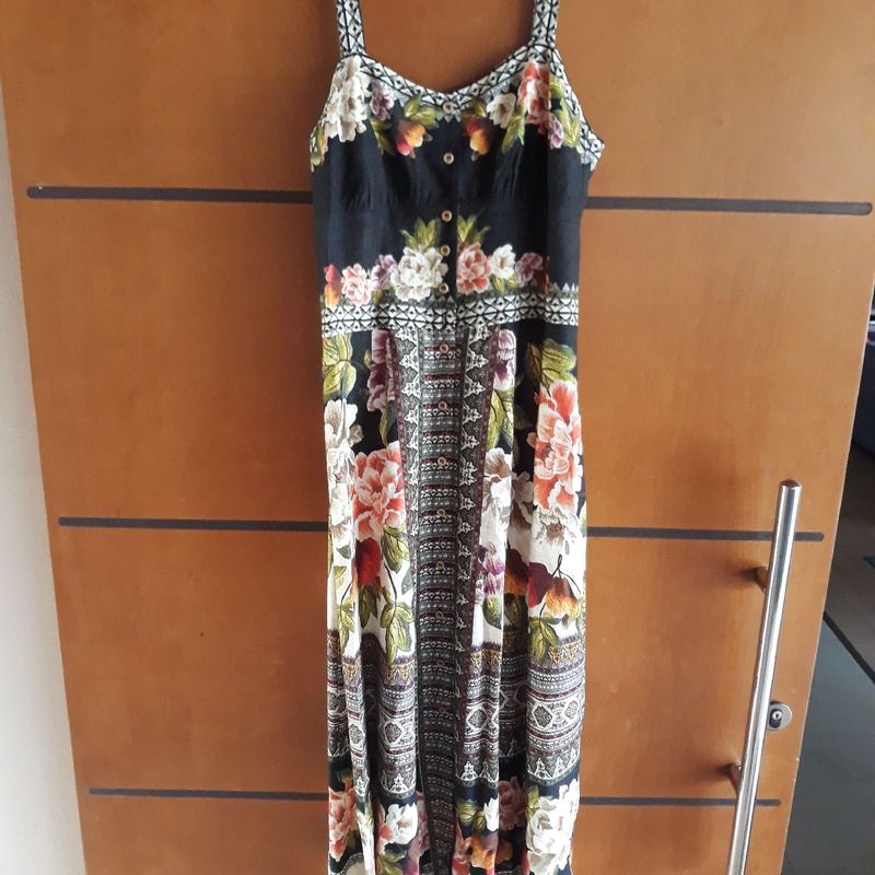 Vestido midi sale jardim colorido