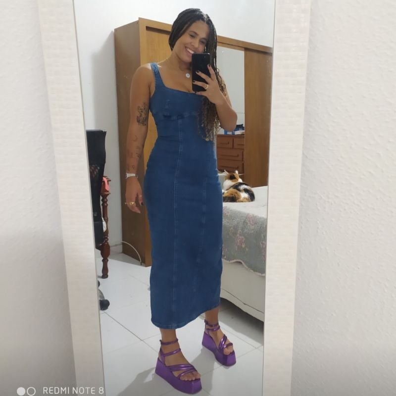 Vestido Midi Jeans Vestido Feminino Renner Usado 95025191 enjoei