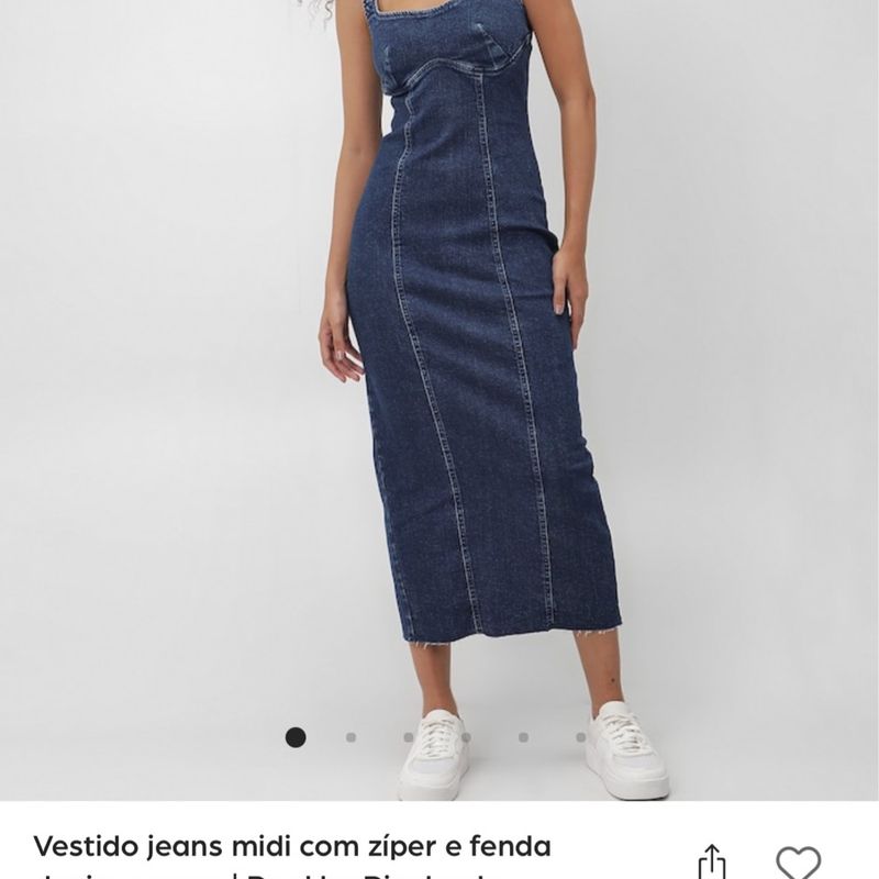 Vestido Midi Jeans Riachuelo Tam G Novo com Etiqueta Riachuelo
