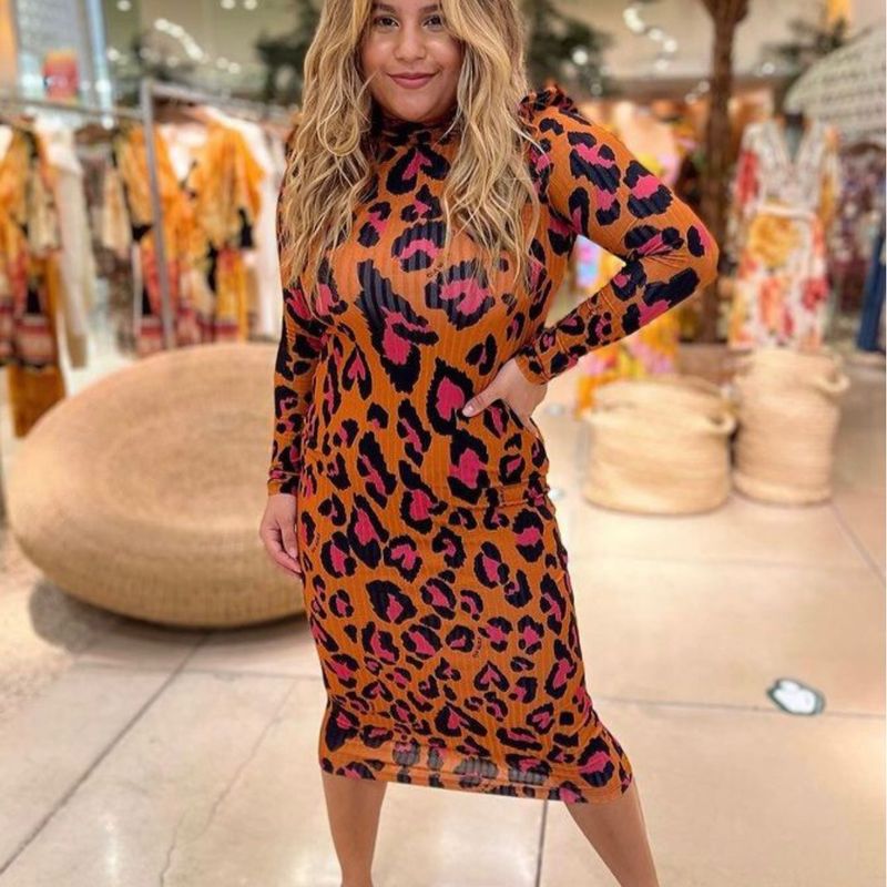 strapless open back dress Dove Dress Red Leopard