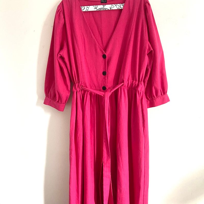 Vestido Midi Linho Marca Fala Plus Size Vestido Feminino Fala