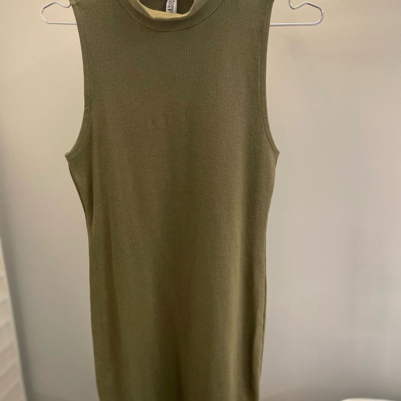 Vestido Mídi Malha Verde Militar Tamanho M Renner Nunca Usado