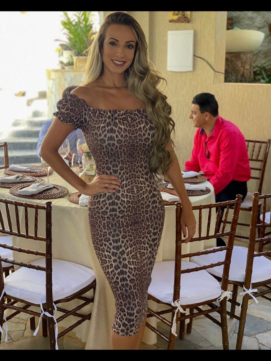 vestido de onça midi