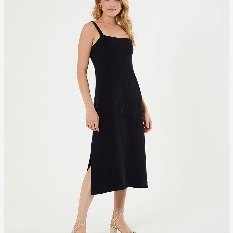 Vestido Midi Preto com Fenda Zinzane Nunca Usado 110205748 enjoei - Main Image