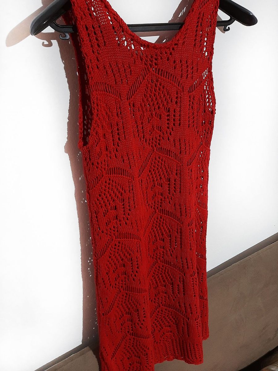 vestido croche vermelho