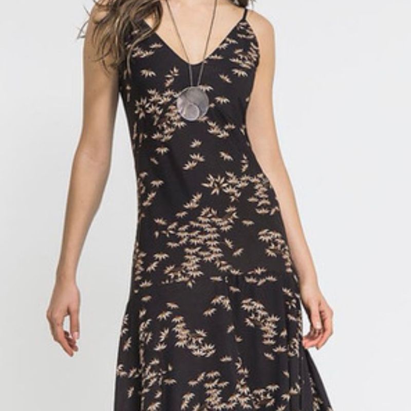 Vestido Midi Zinzane Preto Estampas Zinzane Usado 103314379 enjoei