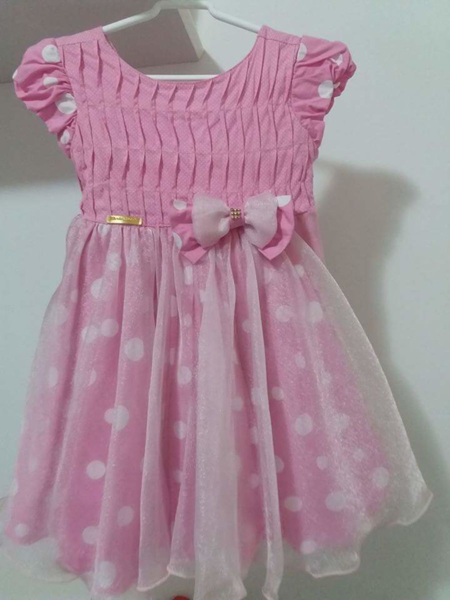 vestido da minnie rosa luxo