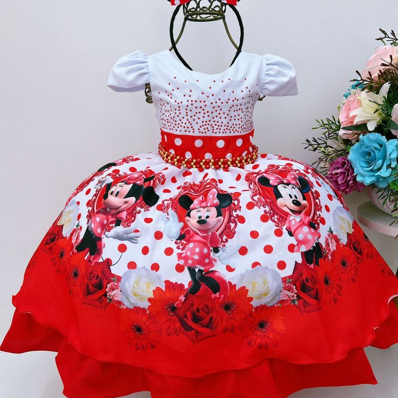 Vestido de festa clearance infantil minnie vermelha