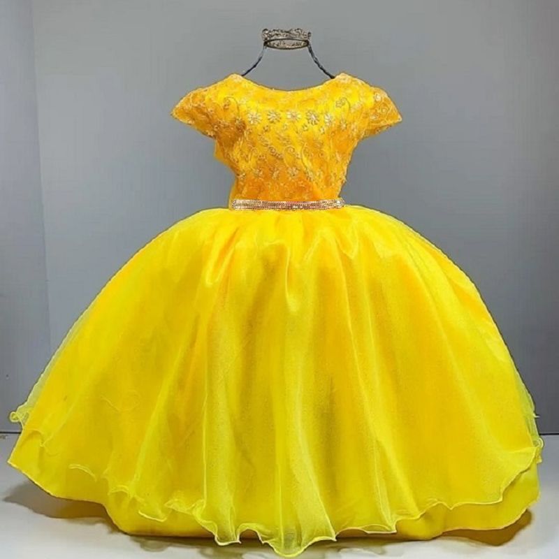 Vestido de formatura hot sale infantil amarelo ouro