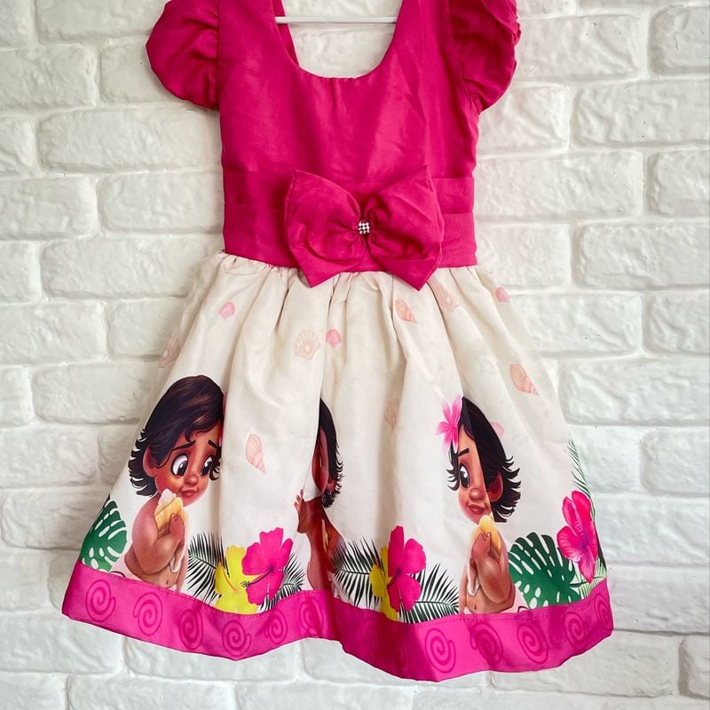 Vestido infantil menina festa roupa fantasia Moana baby