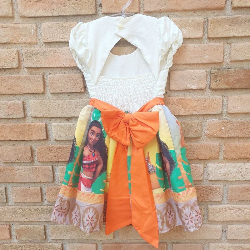 Vestido moana de festa - tam 4 anos - pozinho mágico