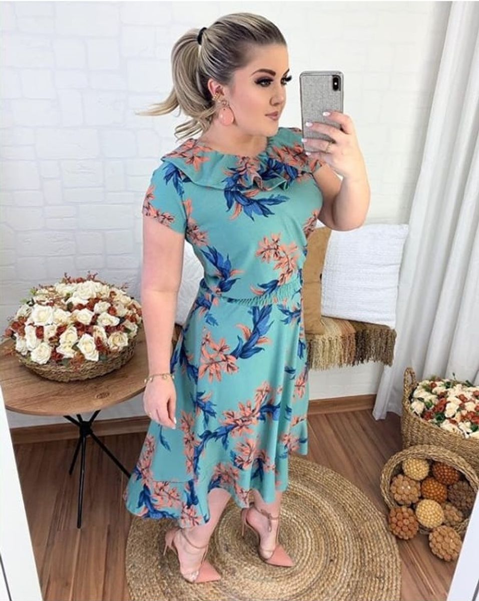 vestido social floral