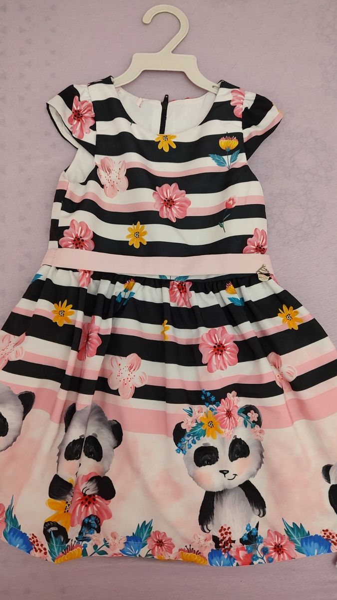 Vestido Mon Sucre Panda Roupa Infantil para Menina Mon Sucr