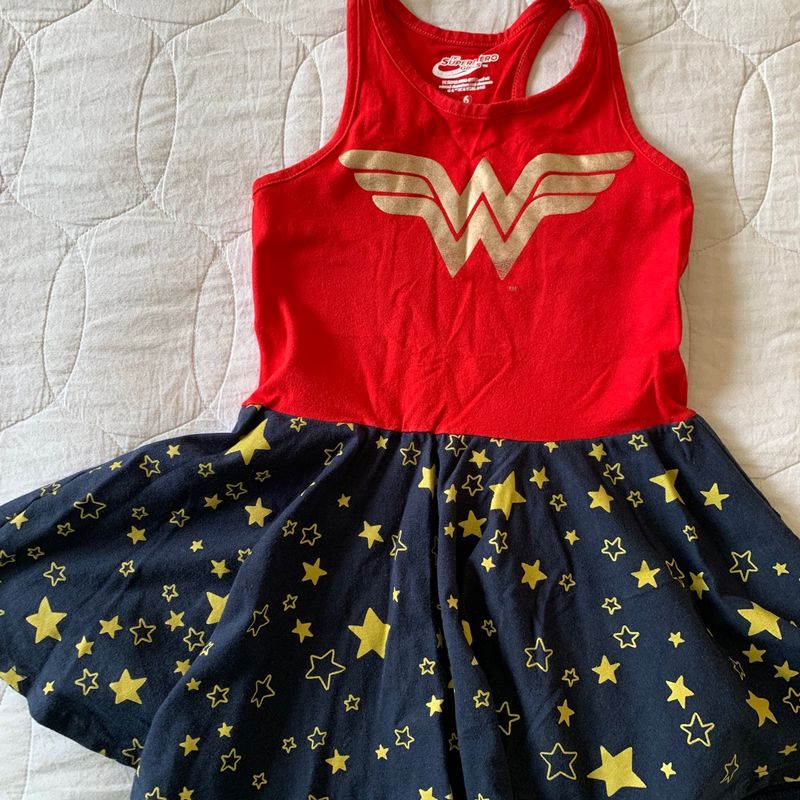 Vestido da best sale mulher maravilha infantil