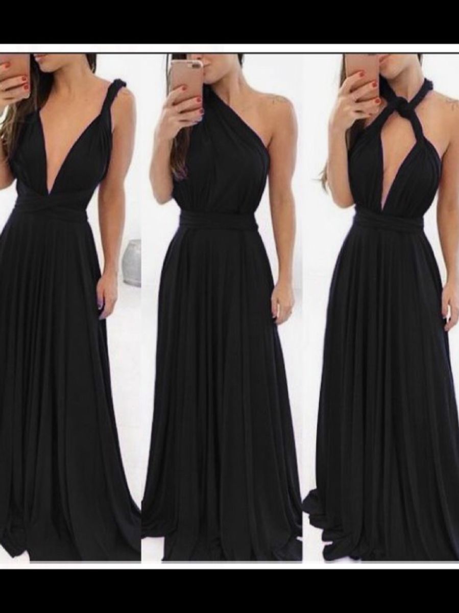 vestido multiformas preto