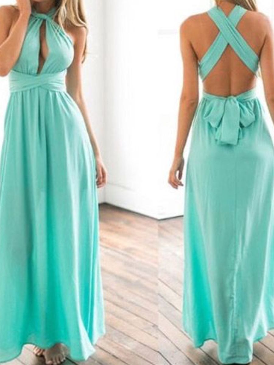 vestido multiformas verde
