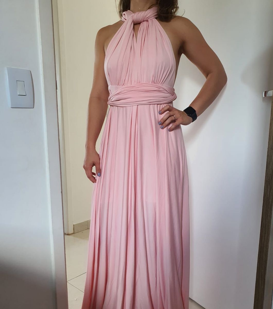 Vestido rosa bebê para madrinha best sale de casamento