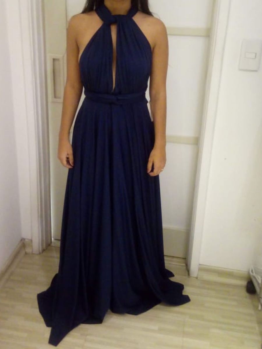 vestido multiformas azul marinho