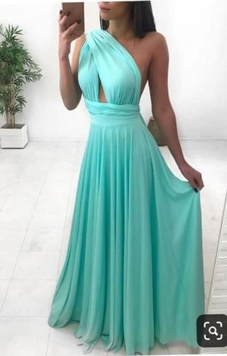vestido multiformas verde
