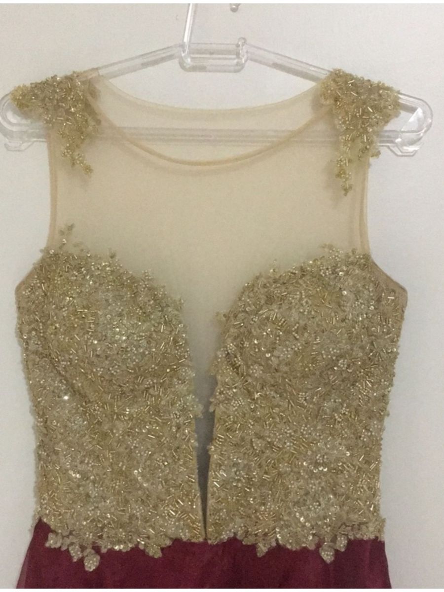 vestido de festa cor dourado