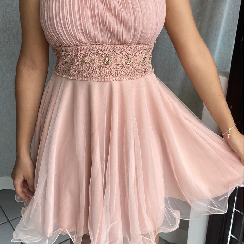 Vestido Na Cor Rosa Ch Vestido Feminino Usado 81233649 enjoei