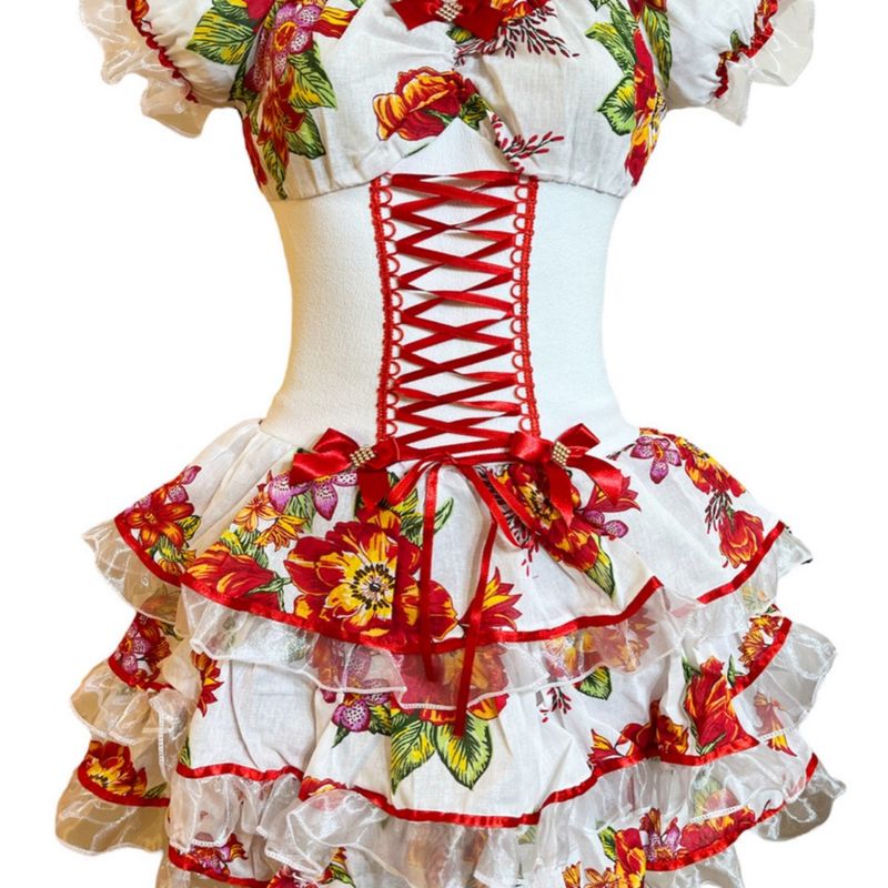 Vestido Noiva Caipira Festa Junina São João Quadrilha Adulto