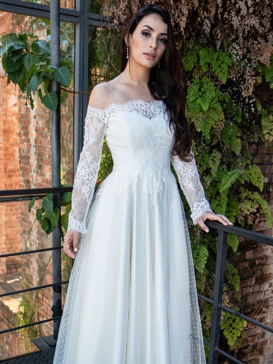 vestido de noiva renda francesa